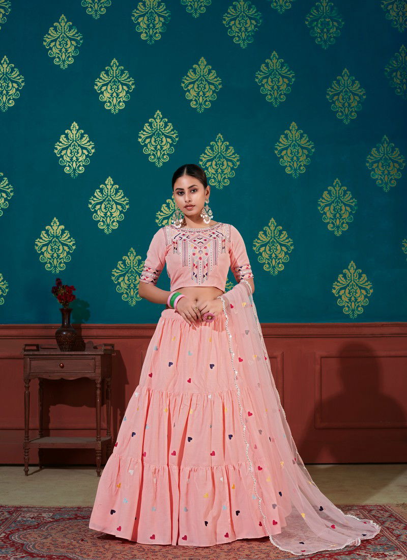 khushbu GIRLY 15 Exclusive Wedding Wear Cotton Embroidery Thread Latest Lehenga Choli Collection